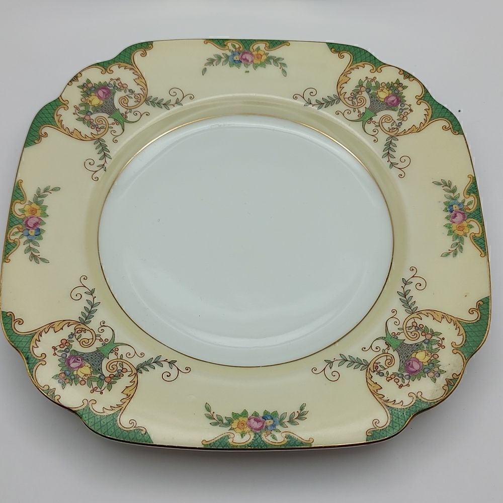 Vintage Gebruder Benedikt Floral Salad Plate Made in Czechoslovakia Rare